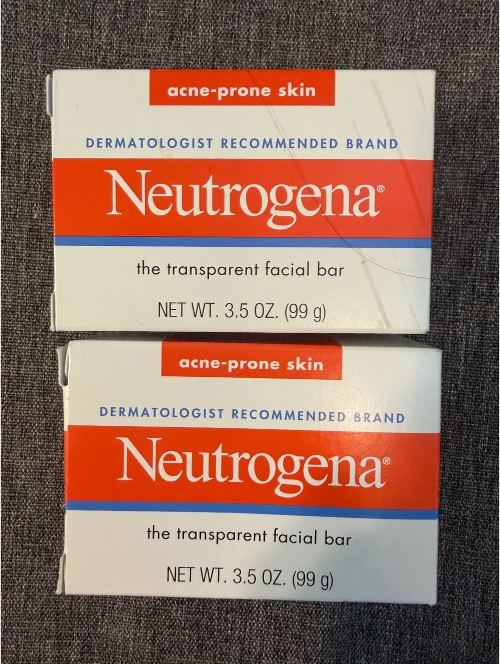 Neutrogena Acne-Prone Transparent Facial Bar Cleanser 3.5 oz - 2 pack